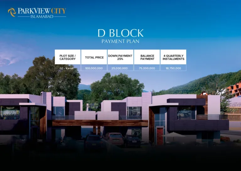 D Block Payment Plan Park View City Islamabad